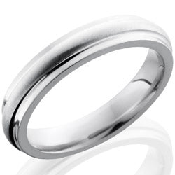 Style 103636: Cobalt Chrome 4mm Domed Band with Grooved Edges