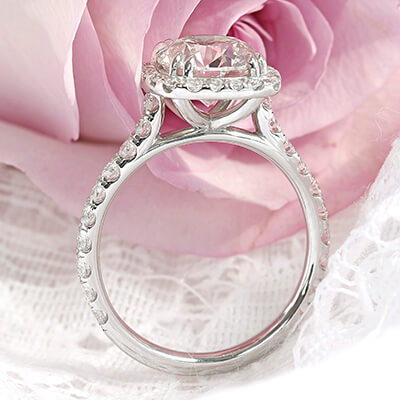 Exclusive Cushion Shape Halo Engagement Ring For A Round Stone
