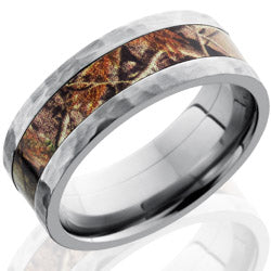 Style 103622: Titanium 8mm Flat Band with 4mm of Realtree AP Camo