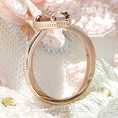Pear Shape Amber Color Rough Diamond Engagement Ring Style 103382