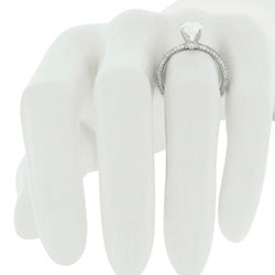 Three Row Diamond Engagement Ring as Worn