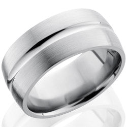 Style 103502: Titanium 10mm Domed Band with Concave Center