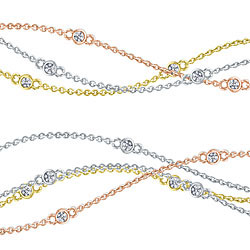 Style 101998: Bezel Set Diamond Station Necklace