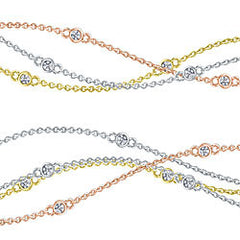 Style 101998: Bezel Set Diamond Station Necklace