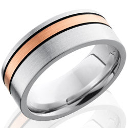 Style 103731: Cobalt Chrome 8mm Flat Band with 2mm 14KR