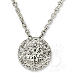 4.5mm (1/3ct) Classic Sweetheart Pave Necklace (Style 10119)