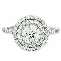 Double Halo Engagement Ring With Round Diamonds