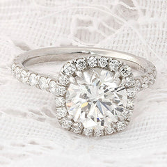 Cushion Shape Halo Engagement Ring for a Round Stone from the High Bench Collection (Style 101989)