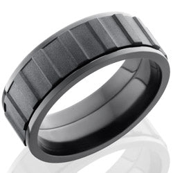 Style 103921: Zirconium 8mm Flat, Spinner Band with Gear Pattern