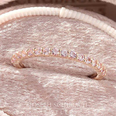 Shared Prong Anniversary Band with Pink Sapphires