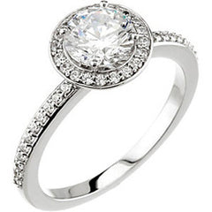 Style 102288-6.5mm: Round Halo Engagement Ring With Diamonds
