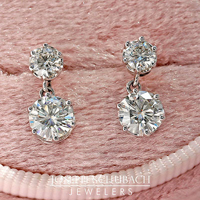 Vintage Style Dangle Earrings - Stone Close-up