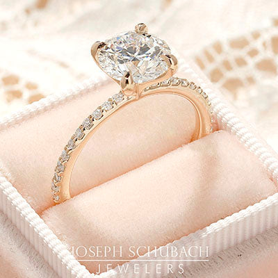 Adeline Delicate Solitaire Engagement Ring in Rose Gold