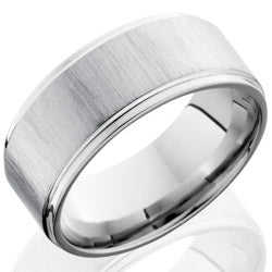 Style 103782: Cobalt Chrome 9mm Flat Band with Grooved Edges