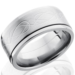 Style 103506: Titanium 10mm Flat, Spinner Band with Celtic Pattern