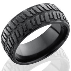 Style 103937: Zirconium 9mm Domed Band with Bogger Pattern