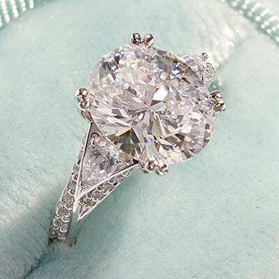 Oval, pear and round lab diamond engagement ring Style 103301