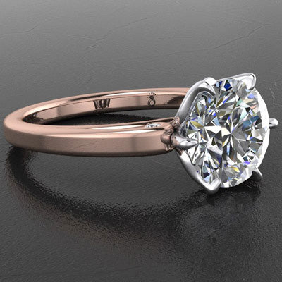 Style 103321: Cathedral Scroll Engagement Ring With Bezel Set Diamonds