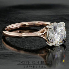 Style 102783: Round Scroll Solitaire Engagement Ring with a Surprise Diamond Accent