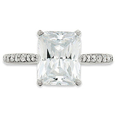 Style 102242: Radiant Shaped Engagement Ring With Diamonds