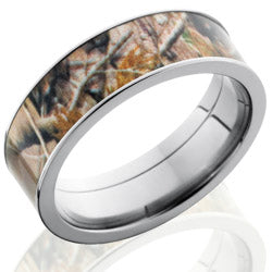 Style 103615: Titanium 7mm Flat Band with 6mm of Realtree AP Camo