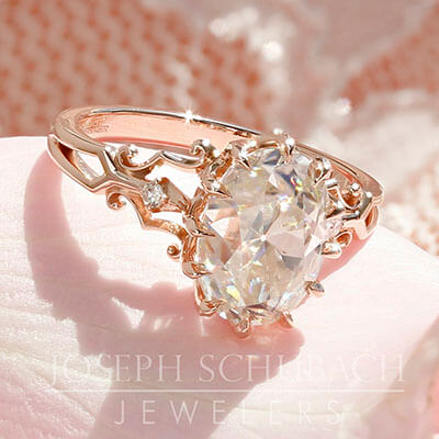 Style 103345: Venus Engagement Ring with Antique Oval Center