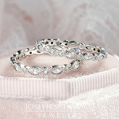 Style 103350: Bezel Set Marquise And Round Lab Diamond Wedding Band With Milgrain Edges