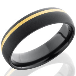 Style 103868: Zirconium 6mm Domed Band with 1mm 14KY