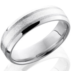 Style 103642: Cobalt Chrome 6mm Beveled Band with 2mm SS