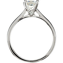 Style 102273: Princess Cut Cathedral Solitaire Engagement Ring With Diamond Accents