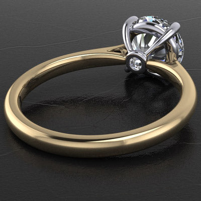Classic Tapered Round Cathedral Solitaire Engagement Ring with Surprise Accent Diamond Style 103323