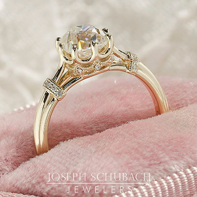 The Versailles Engagement Ring with Lab Diamonds for Cushion Center Stone Style 103372