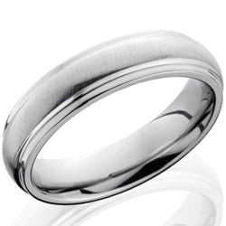 Style 103637: Cobalt Chrome 5mm domed band with grooved edges