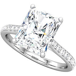Style 102242: Radiant Shaped Engagement Ring With Diamonds