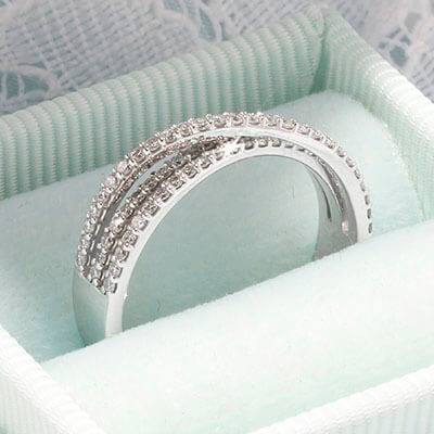 Style 103368: Three row lab diamond bridge wedding band