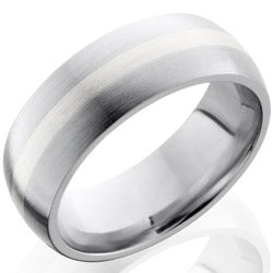 Style 103718: Cobalt Chrome 8mm Domed Band with 2mm SS