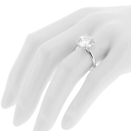 Scottsdale Solitaire Engagement Ring with a Double Four Prong Head as Worn