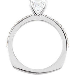 Style 102290: Princess Cut Engagement Ring With Round Side Diamonds