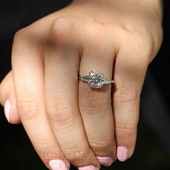 Style 103393: Three Stone Ring with Bullet Side Stones