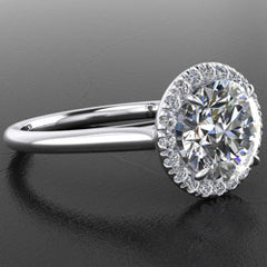 Style 103336: Cathedral Engagement Ring With A Round Pave Diamond Halo