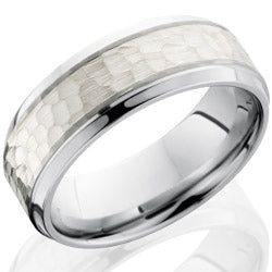 Style 103697: Cobalt Chrome 8mm Beveled Band with 4mm SS