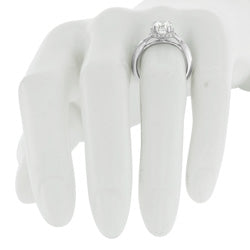 Style 102979-1ct: Diamond Halo Engagement Ring With a Ribbon Inspired Design