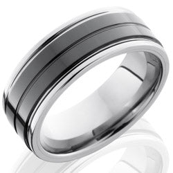 Style 103859: Ceramic and Tungsten 8mm Flat Band