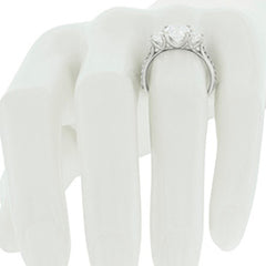 Style 102249-7mm: Round Three Stone Ring With Diamond Side Stones