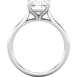 Style 102259: Radiant Shaped Cathedral Solitaire Engagement Ring