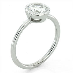 Style 10366-7.5mm: Delicate Round Bezel Set Engagement Ring