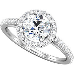 Round Halo Engagement Ring with Diamonds