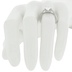 Round Halo Engagement Ring with Diamonds