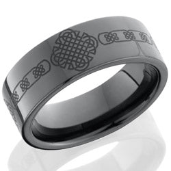 Style 103796: Ceramic 8mm flat band with laser engraving