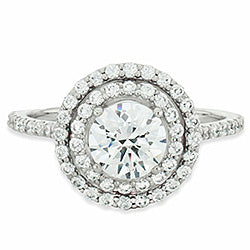 Double Halo Engagement Ring With Round Diamonds (Style 102235-6mm)